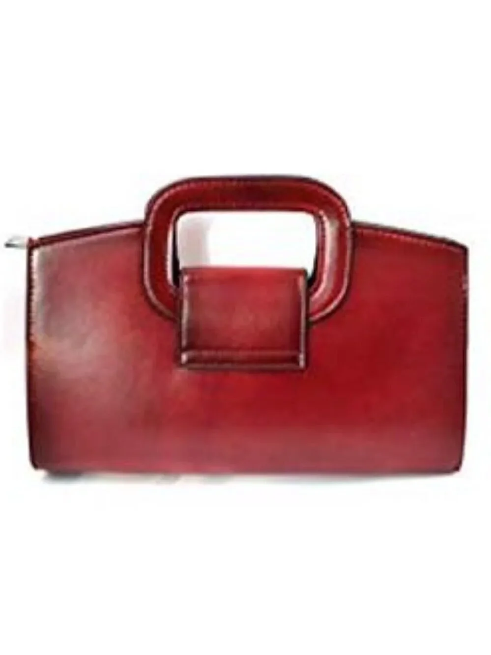 Vintage Style Flap Dark Red Tote Top Handle Satchel Handbags Vegan Leather